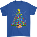 Autism Christmas Tree Autistic Awareness Mens T-Shirt Cotton Gildan Royal Blue