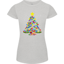 Autism Christmas Tree Autistic Awareness Womens Petite Cut T-Shirt Sports Grey