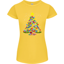 Autism Christmas Tree Autistic Awareness Womens Petite Cut T-Shirt Yellow