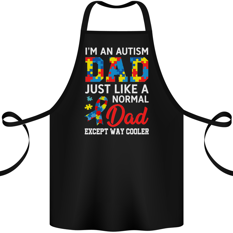 Autism Dad Autistic Fathers Day ASD Cotton Apron 100% Organic Black