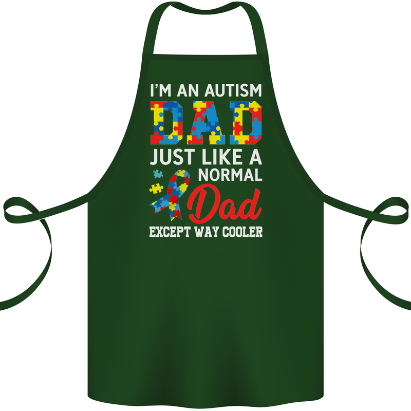 Autism Dad Autistic Fathers Day ASD Cotton Apron 100% Organic Forest Green
