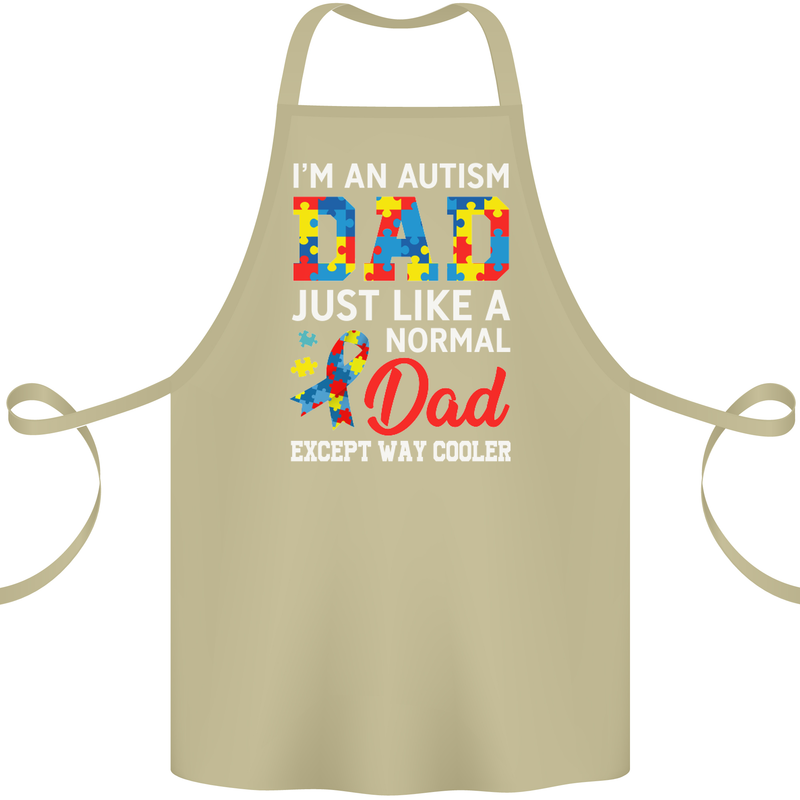 Autism Dad Autistic Fathers Day ASD Cotton Apron 100% Organic Khaki