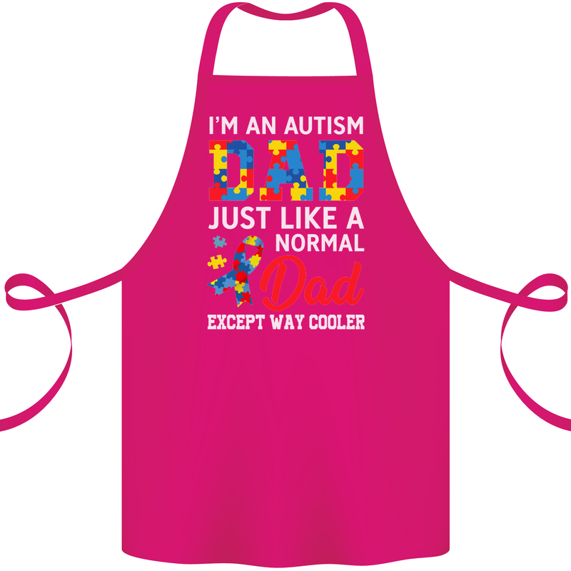 Autism Dad Autistic Fathers Day ASD Cotton Apron 100% Organic Pink