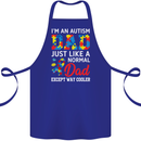 Autism Dad Autistic Fathers Day ASD Cotton Apron 100% Organic Royal Blue