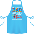 Autism Dad Autistic Fathers Day ASD Cotton Apron 100% Organic Turquoise