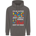 Autism Dad Autistic Fathers Day ASD Mens 80% Cotton Hoodie Charcoal