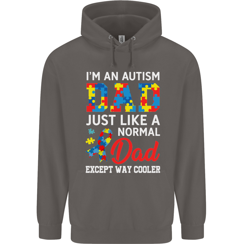 Autism Dad Autistic Fathers Day ASD Mens 80% Cotton Hoodie Charcoal