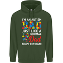 Autism Dad Autistic Fathers Day ASD Mens 80% Cotton Hoodie Forest Green