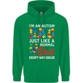 Autism Dad Autistic Fathers Day ASD Mens 80% Cotton Hoodie Irish Green