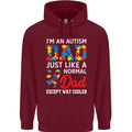 Autism Dad Autistic Fathers Day ASD Mens 80% Cotton Hoodie Maroon