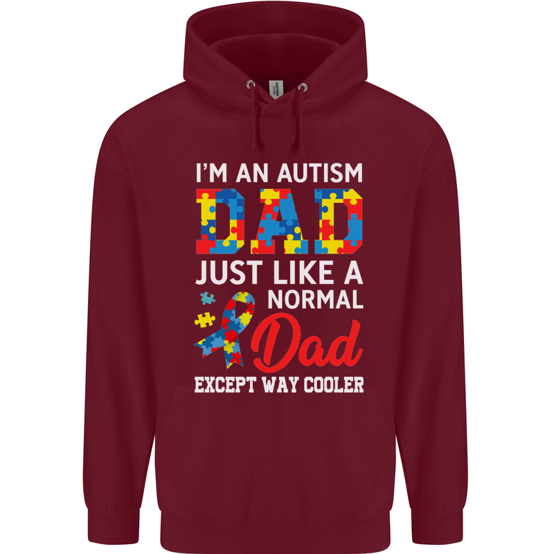 Autism Dad Autistic Fathers Day ASD Mens 80% Cotton Hoodie Maroon