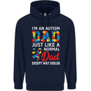 Autism Dad Autistic Fathers Day ASD Mens 80% Cotton Hoodie Navy Blue