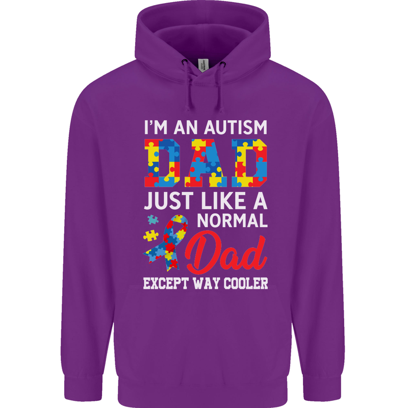 Autism Dad Autistic Fathers Day ASD Mens 80% Cotton Hoodie Purple