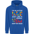 Autism Dad Autistic Fathers Day ASD Mens 80% Cotton Hoodie Royal Blue