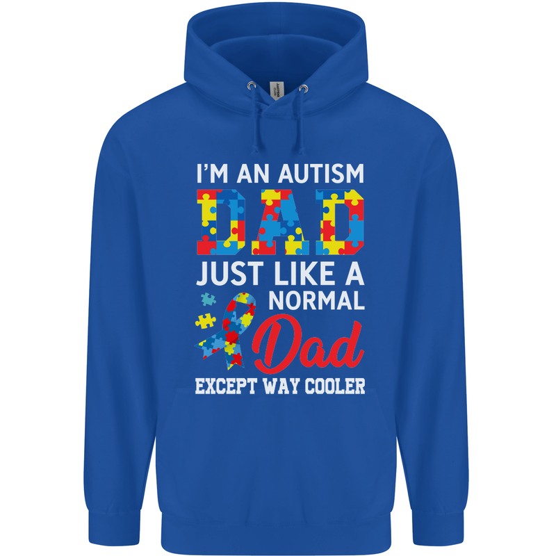 Autism Dad Autistic Fathers Day ASD Mens 80% Cotton Hoodie Royal Blue