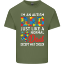 Autism Dad Autistic Fathers Day ASD Mens Cotton T-Shirt Tee Top Military Green
