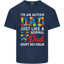 Autism Dad Autistic Fathers Day ASD Mens Cotton T-Shirt Tee Top Navy Blue