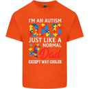 Autism Dad Autistic Fathers Day ASD Mens Cotton T-Shirt Tee Top Orange