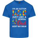 Autism Dad Autistic Fathers Day ASD Mens Cotton T-Shirt Tee Top Royal Blue