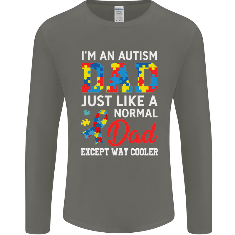 Autism Dad Autistic Fathers Day ASD Mens Long Sleeve T-Shirt Charcoal