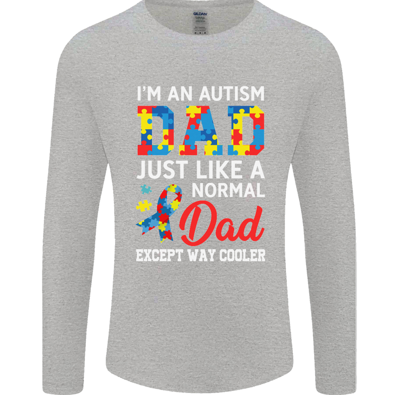 Autism Dad Autistic Fathers Day ASD Mens Long Sleeve T-Shirt Sports Grey