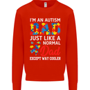 Autism Dad Autistic Fathers Day ASD Mens Sweatshirt Jumper Bright Red