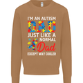 Autism Dad Autistic Fathers Day ASD Mens Sweatshirt Jumper Caramel Latte