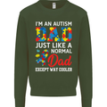 Autism Dad Autistic Fathers Day ASD Mens Sweatshirt Jumper Forest Green