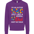 Autism Dad Autistic Fathers Day ASD Mens Sweatshirt Jumper Purple