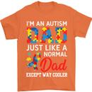 Autism Dad Autistic Fathers Day ASD Mens T-Shirt Cotton Gildan Orange