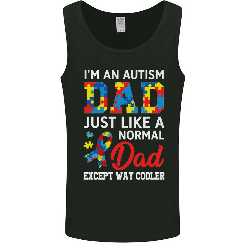 Autism Dad Autistic Fathers Day ASD Mens Vest Tank Top Black