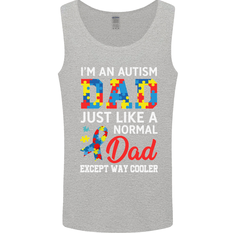Autism Dad Autistic Fathers Day ASD Mens Vest Tank Top Sports Grey