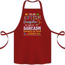 Autism Grandfathers Day Autistic ASD Cotton Apron 100% Organic Maroon