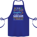 Autism Grandfathers Day Autistic ASD Cotton Apron 100% Organic Royal Blue