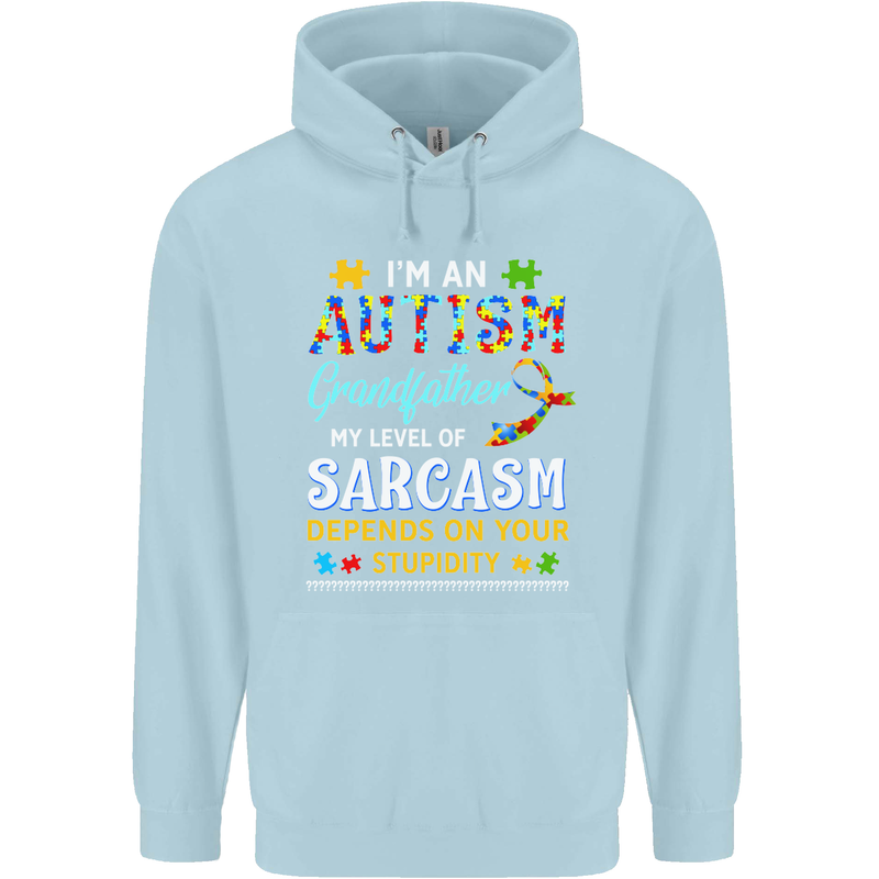 Autism Grandfathers Day Autistic ASD Mens 80% Cotton Hoodie Light Blue
