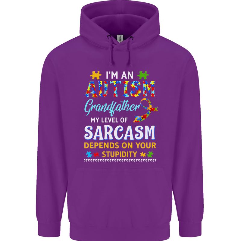 Autism Grandfathers Day Autistic ASD Mens 80% Cotton Hoodie Purple