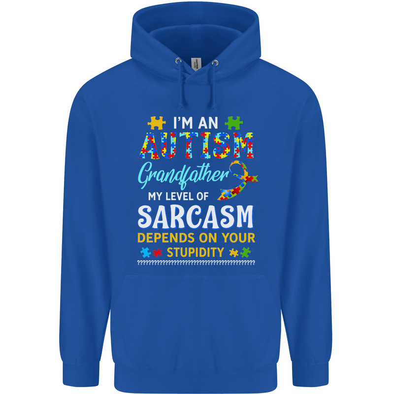 Autism Grandfathers Day Autistic ASD Mens 80% Cotton Hoodie Royal Blue
