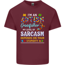 Autism Grandfathers Day Autistic ASD Mens Cotton T-Shirt Tee Top Maroon