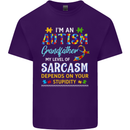 Autism Grandfathers Day Autistic ASD Mens Cotton T-Shirt Tee Top Purple