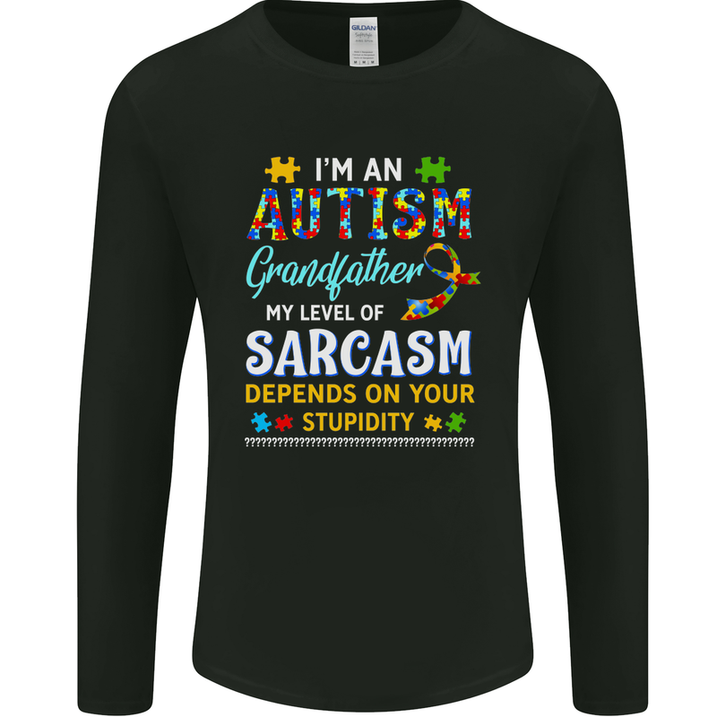 Autism Grandfathers Day Autistic ASD Mens Long Sleeve T-Shirt Black