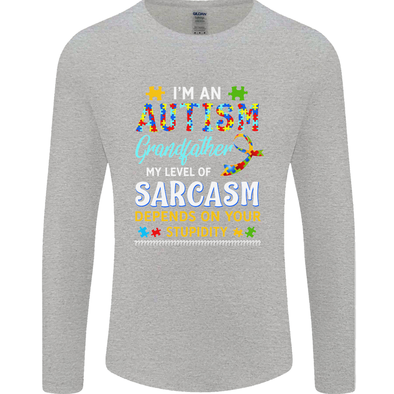 Autism Grandfathers Day Autistic ASD Mens Long Sleeve T-Shirt Sports Grey