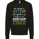 Autism Grandfathers Day Autistic ASD Mens Sweatshirt Jumper Black