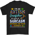 Autism Grandfathers Day Autistic ASD Mens T-Shirt Cotton Gildan Black