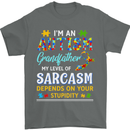 Autism Grandfathers Day Autistic ASD Mens T-Shirt Cotton Gildan Charcoal