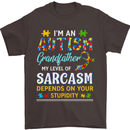 Autism Grandfathers Day Autistic ASD Mens T-Shirt Cotton Gildan Dark Chocolate