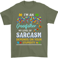 Autism Grandfathers Day Autistic ASD Mens T-Shirt Cotton Gildan Military Green