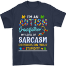 Autism Grandfathers Day Autistic ASD Mens T-Shirt Cotton Gildan Navy Blue