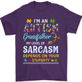 Autism Grandfathers Day Autistic ASD Mens T-Shirt Cotton Gildan Purple