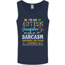 Autism Grandfathers Day Autistic ASD Mens Vest Tank Top Navy Blue