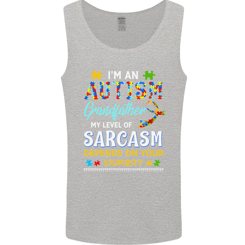 Autism Grandfathers Day Autistic ASD Mens Vest Tank Top Sports Grey